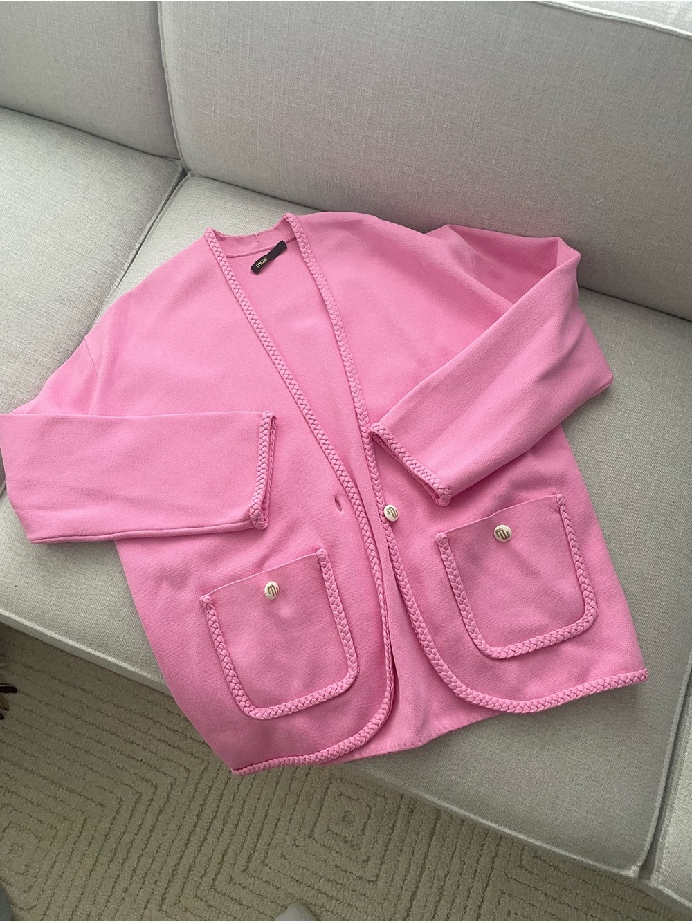 Maje pink braided cardigan - Picture 1 of 9